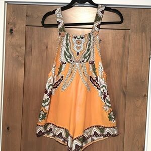 Lenni Romper Womens Size 4 Bohemian festival Artsy Beach 100% Cotton Australian